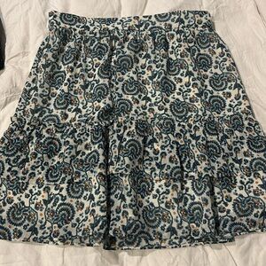 J Crew Ruffled Tiered Skirt Paisley
